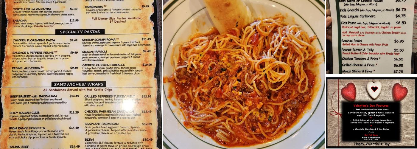 Valentini's Menu