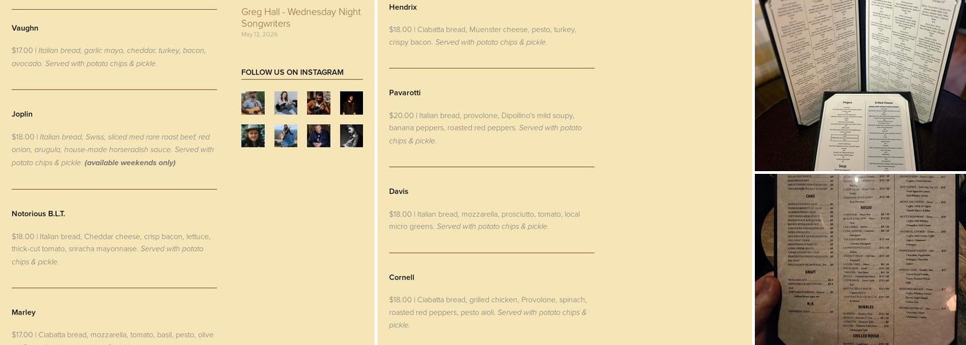 Perks & Corks Menu