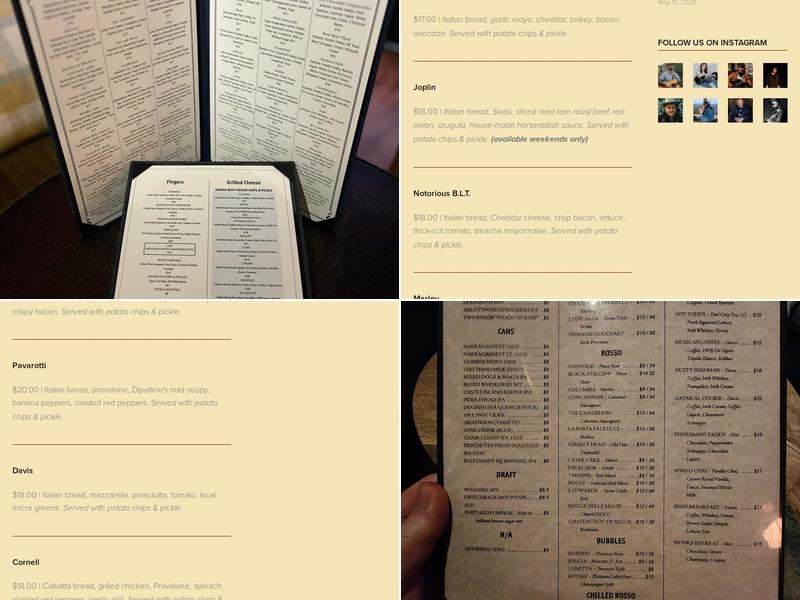 Perks & Corks Menu