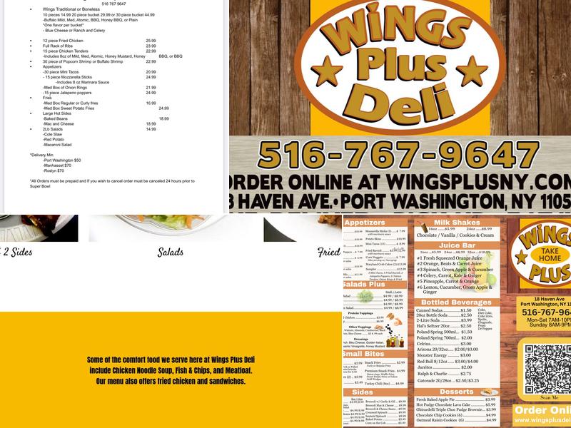 Wings Plus Menu