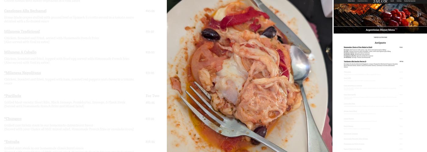 Dicor Italian and Argentinian Restaurant Menu