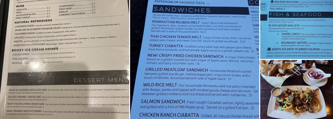 Black Woods Bar & Grill Menu