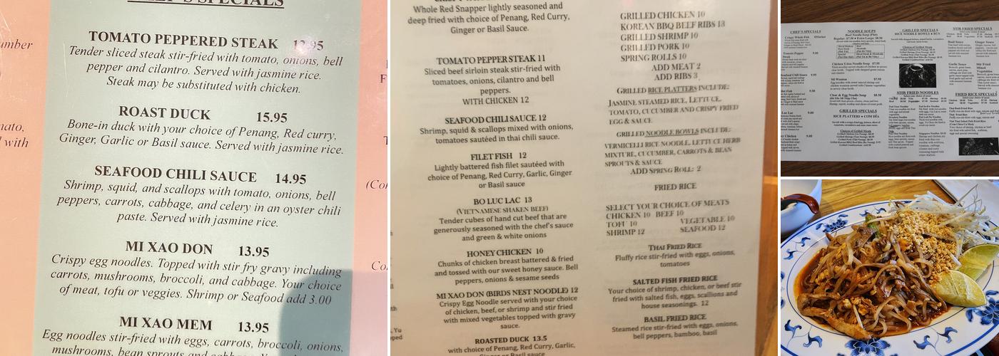 Viet Thai Cafe Menu