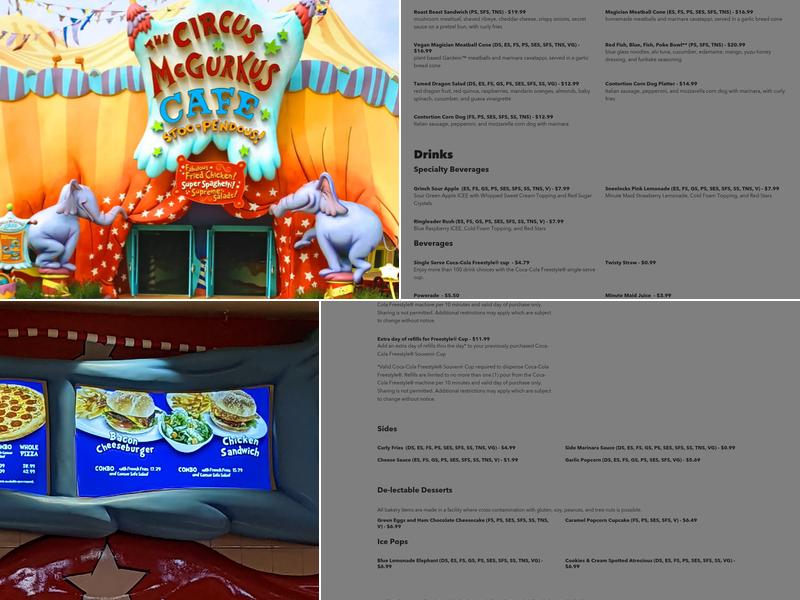 Circus McGurkus Cafe Stoo-Pendous Menu
