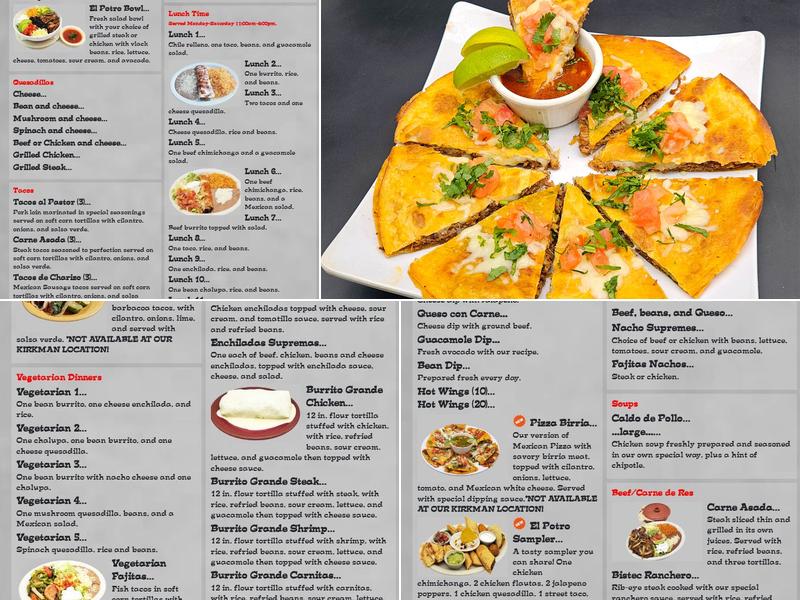 El Potro Mexican Restaurant Menu