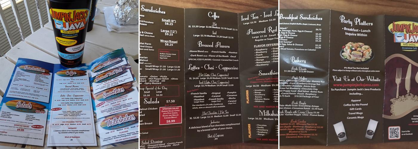 Jumpin' Jack's Java Menu