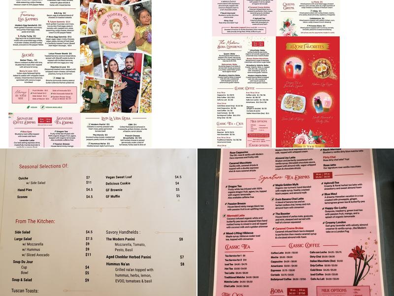 The Modern Rose Menu