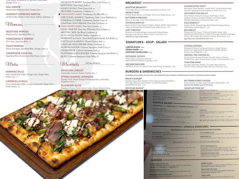 Redstone American Grill Menu