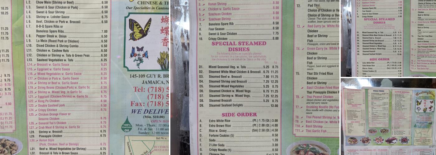 New Butterfly Restaurant Menu
