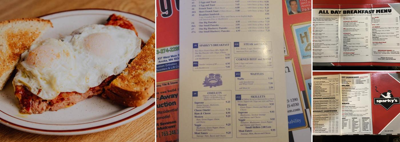 Sparky's Cafe Menu