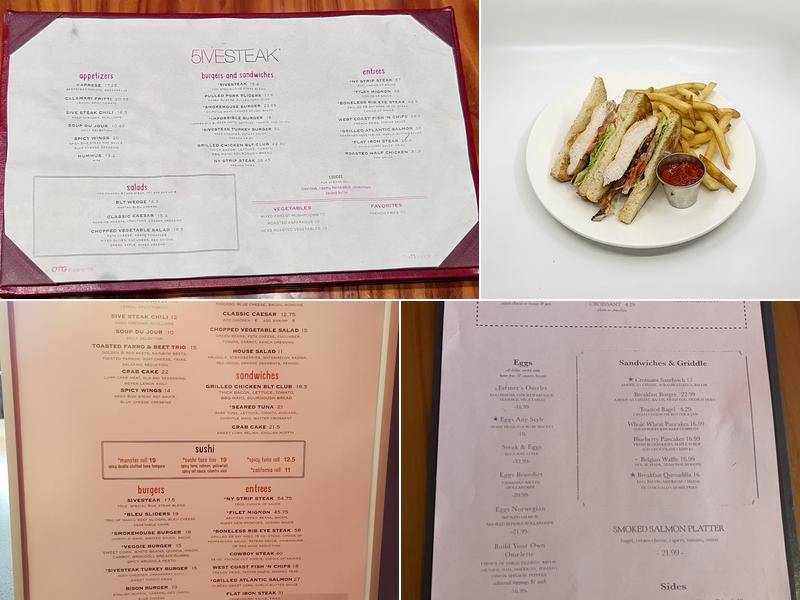 5ive Steak Menu