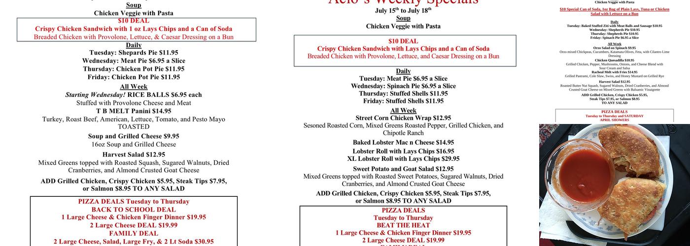 Acio's Family Take Out Menu