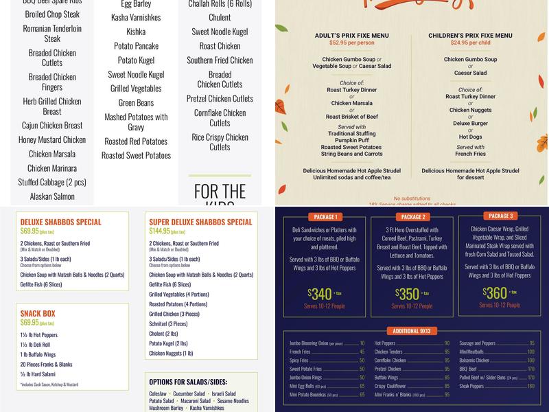 Traditions Menu
