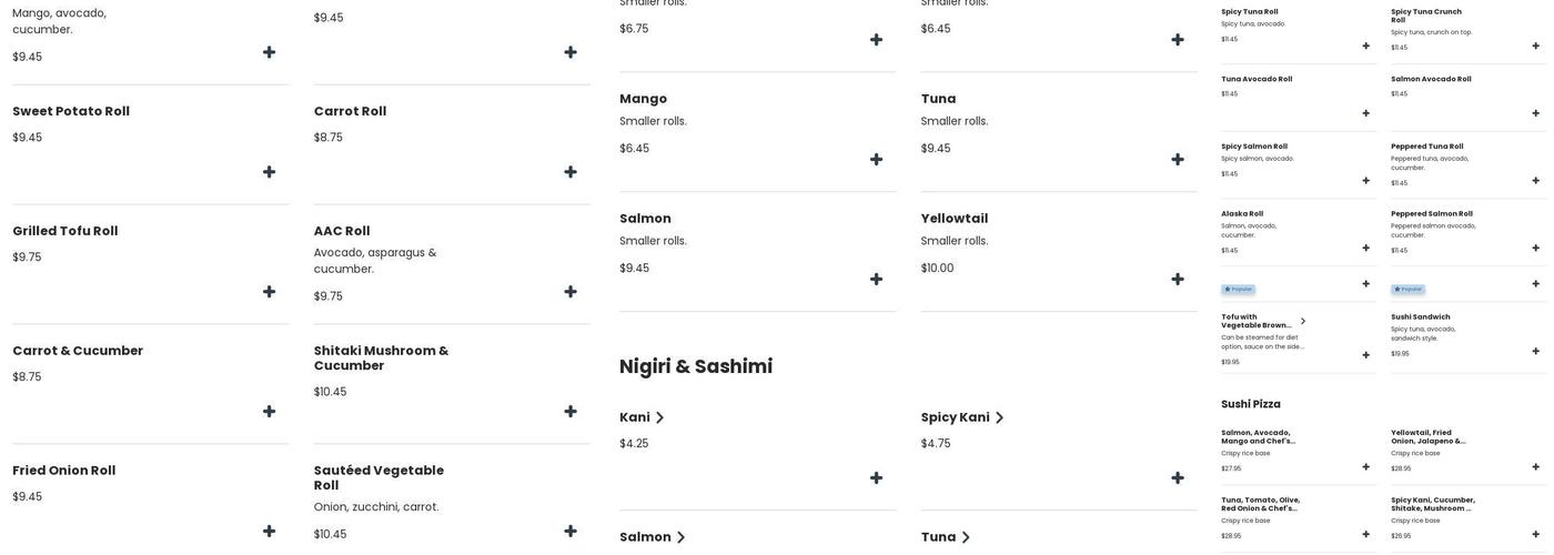 Stop Chop & Roll Menu