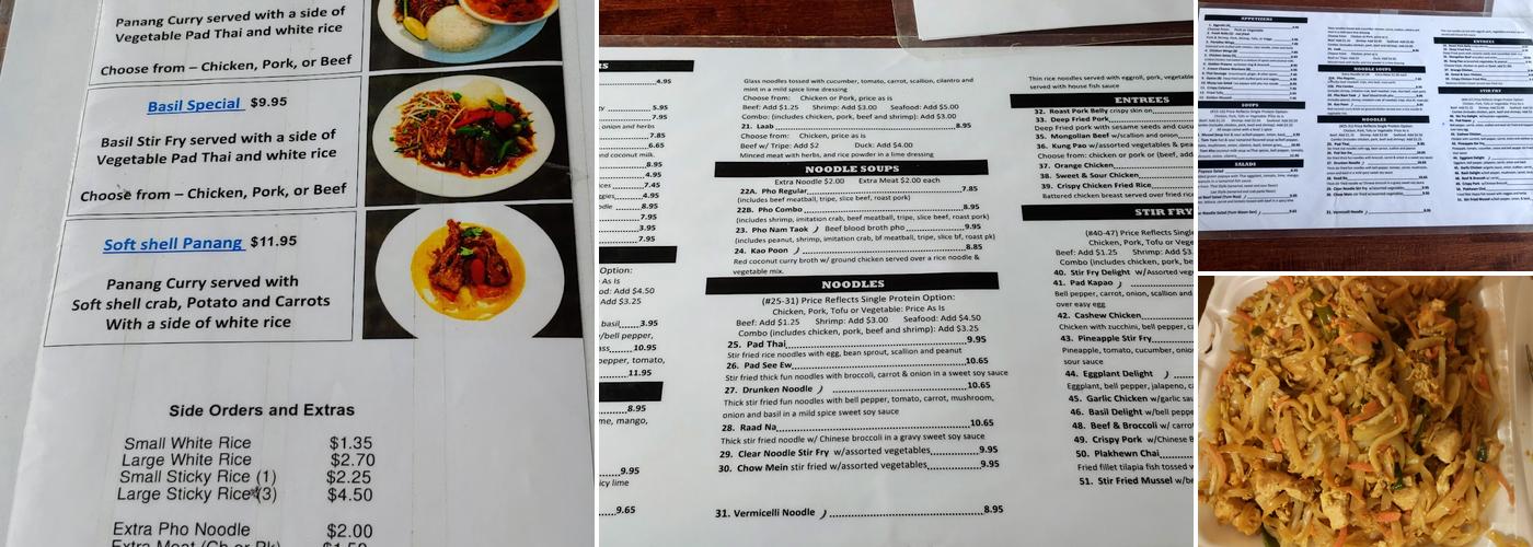 Thai Fusion Menu