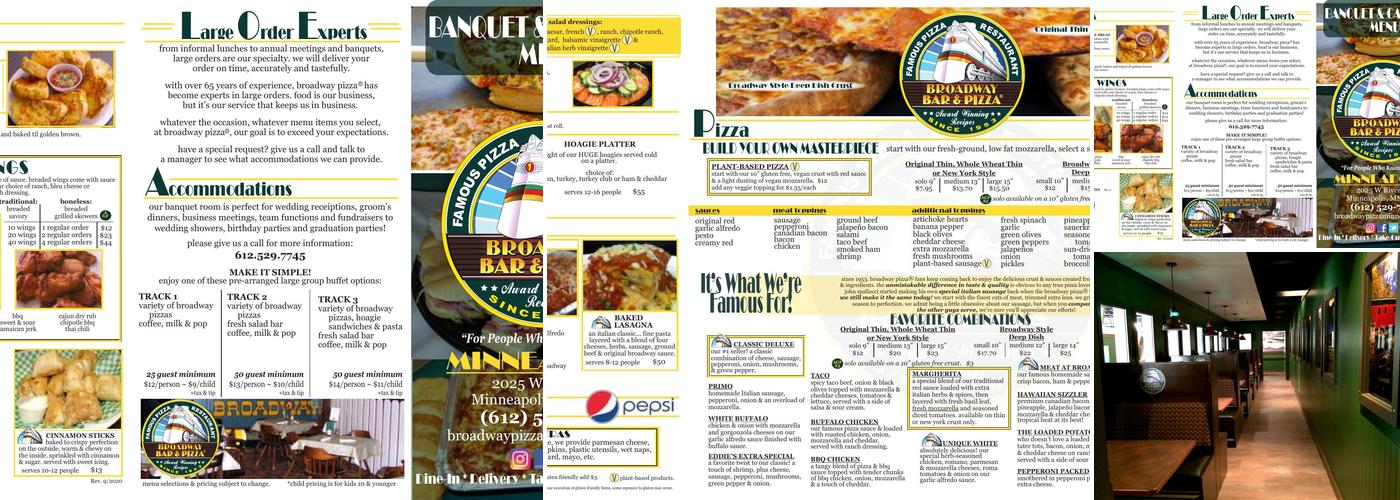Broadway Pizza Menu