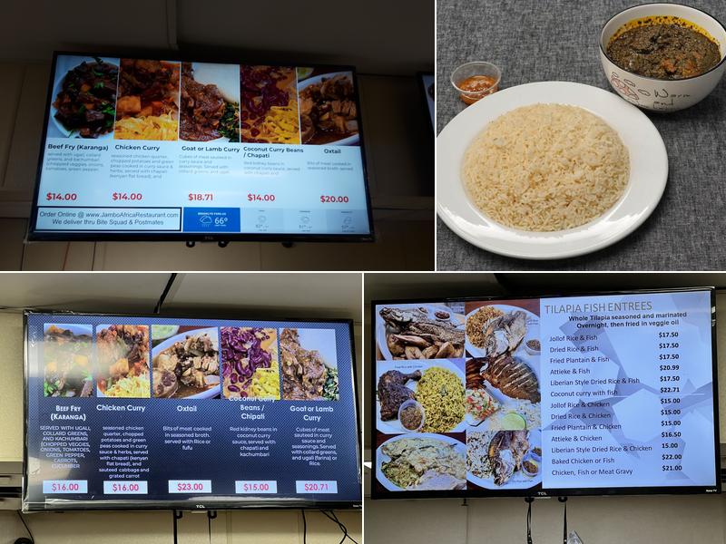 Jambo Africa Restaurant N Bar Menu