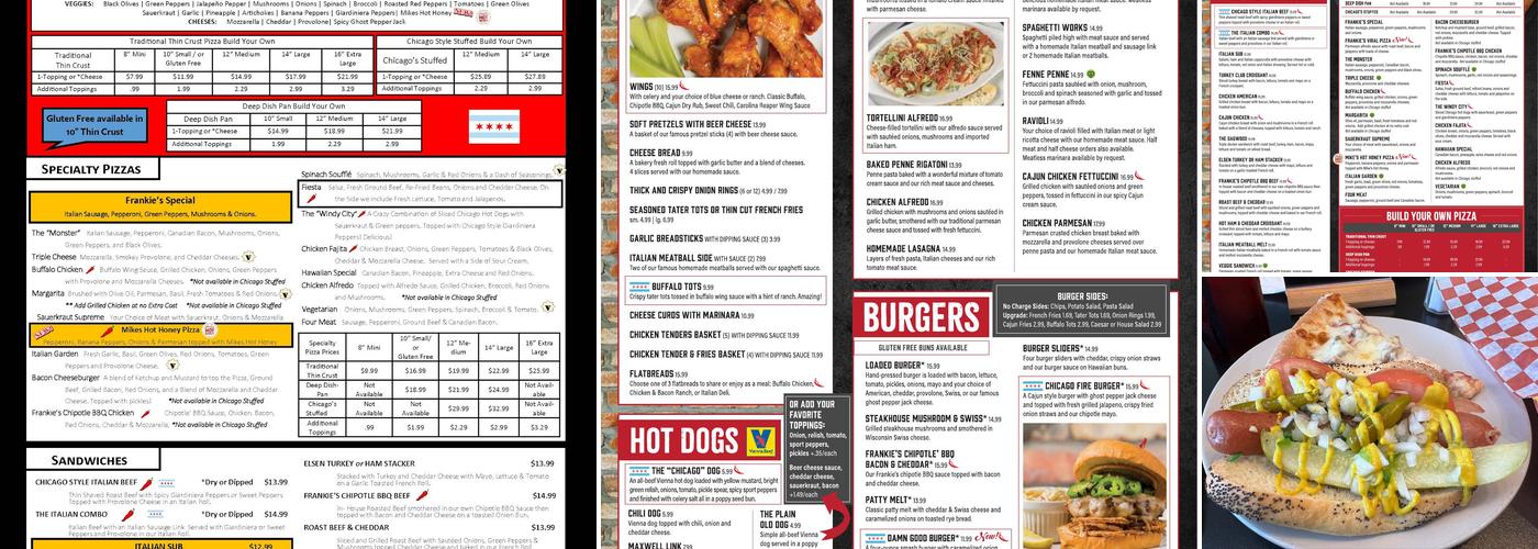 Frankie's Chicago Style Menu