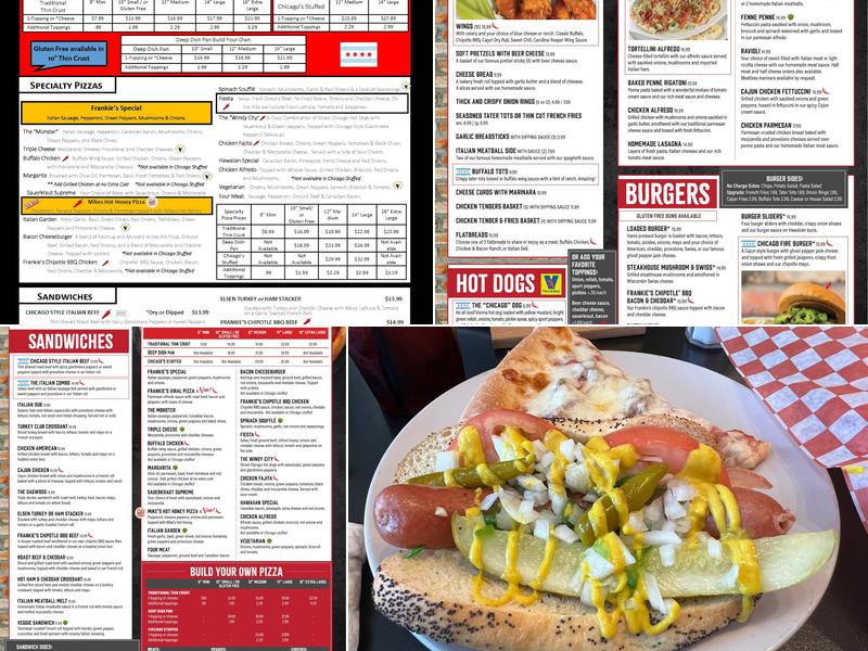 Frankie's Chicago Style Menu