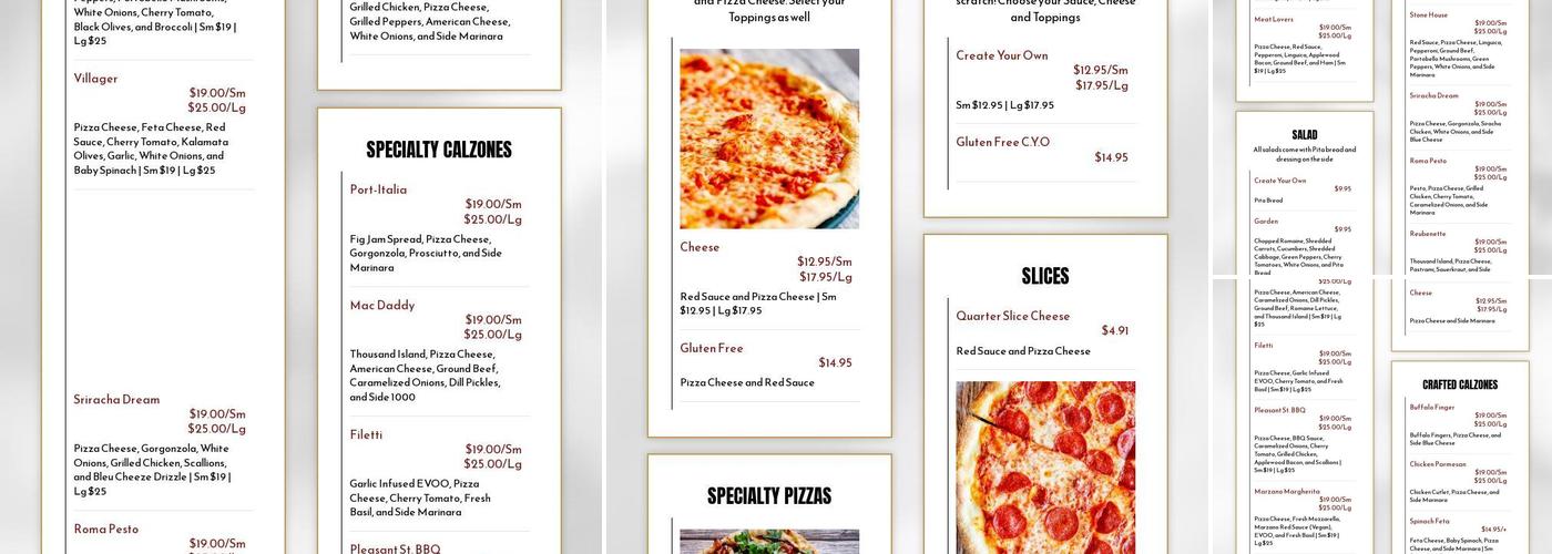 Stone Crust Pizza Menu