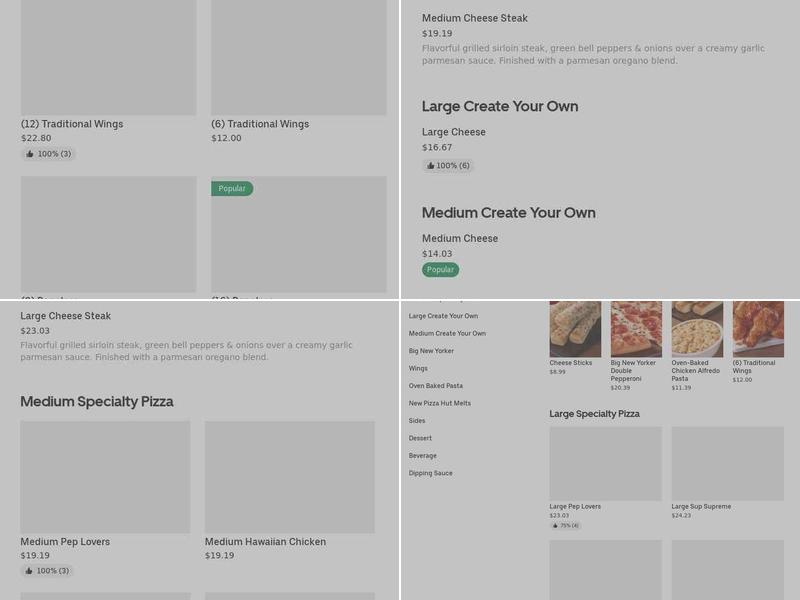 Pizza Hut Menu