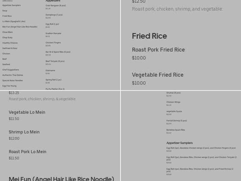 Good Taste Asian Cuisine Menu