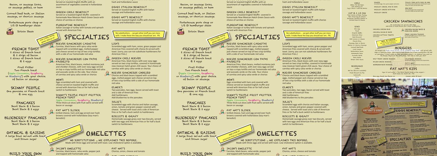 Fat Nat's Eggs NEW HOPE Menu