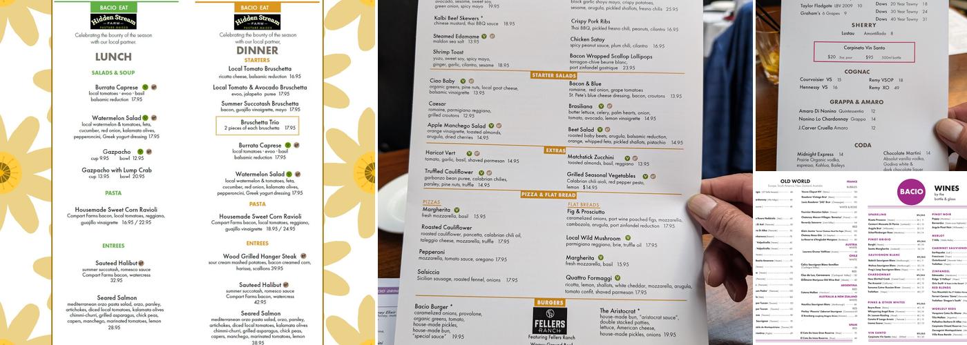 Bacio Menu