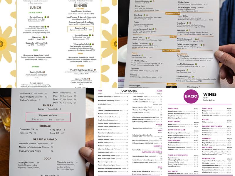 Bacio Menu