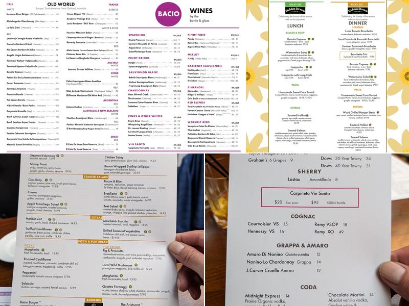 Bacio Menu