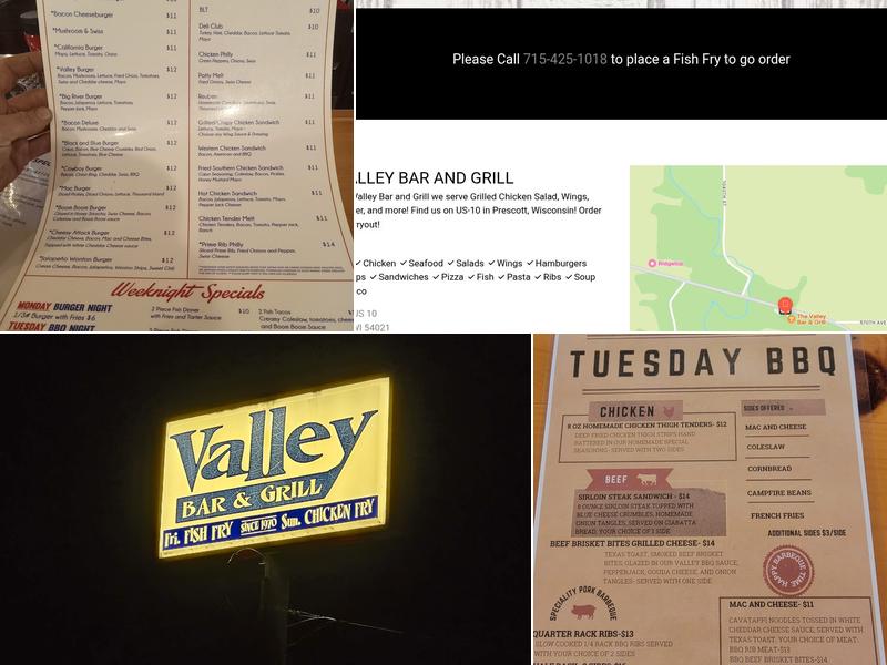 Valley Bar & Grill Menu