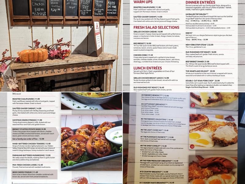 Machine Shed Restaurant Lake Elmo Menu