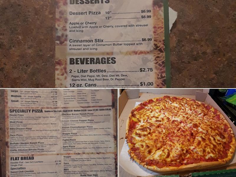 Gary's Pizza Menu