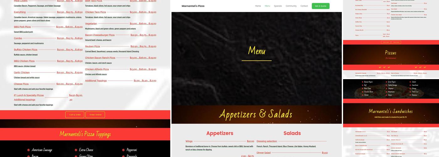 Marnanteli's Pizza Menu