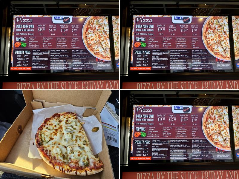 Gary's Pizza Menu
