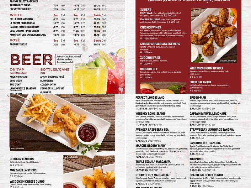 Zaffiro's Pizzeria - Parkwood Menu