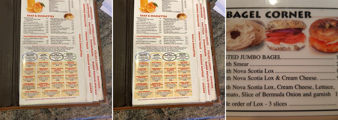 Olympic Flame Diner Menu
