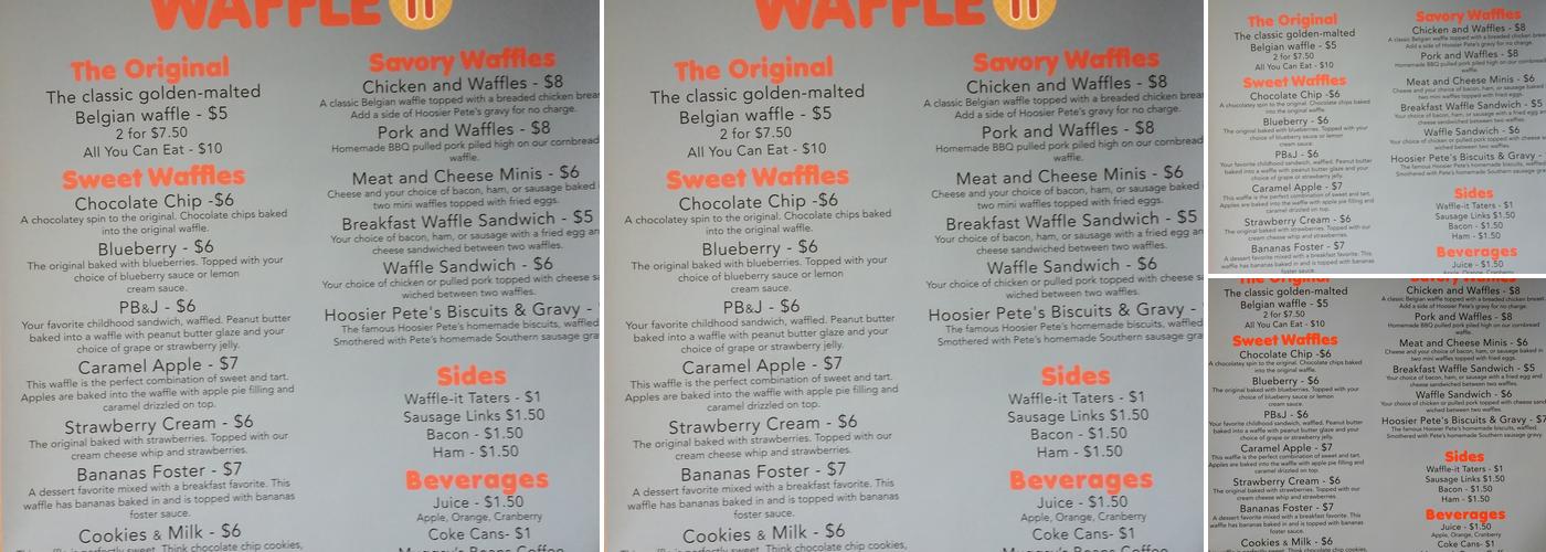 Waffle-It Menu