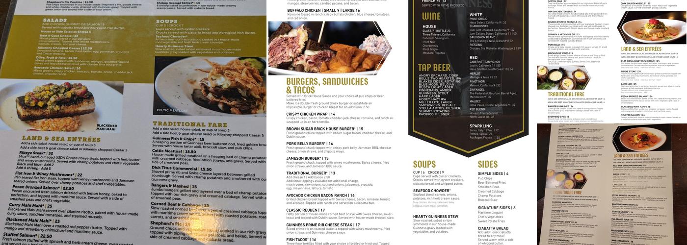 Olde Brick House Menu