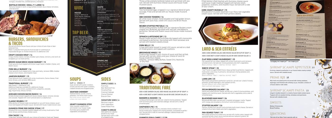 Olde Brick House Menu