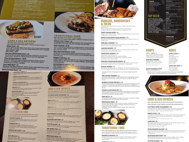 Olde Brick House Menu