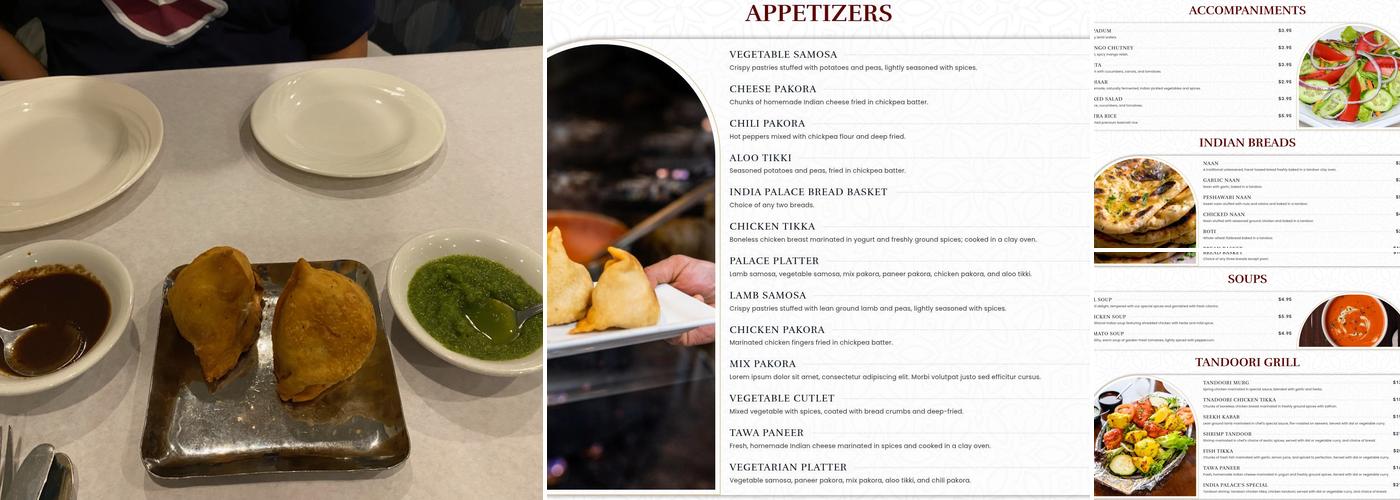 India Palace Grill Menu