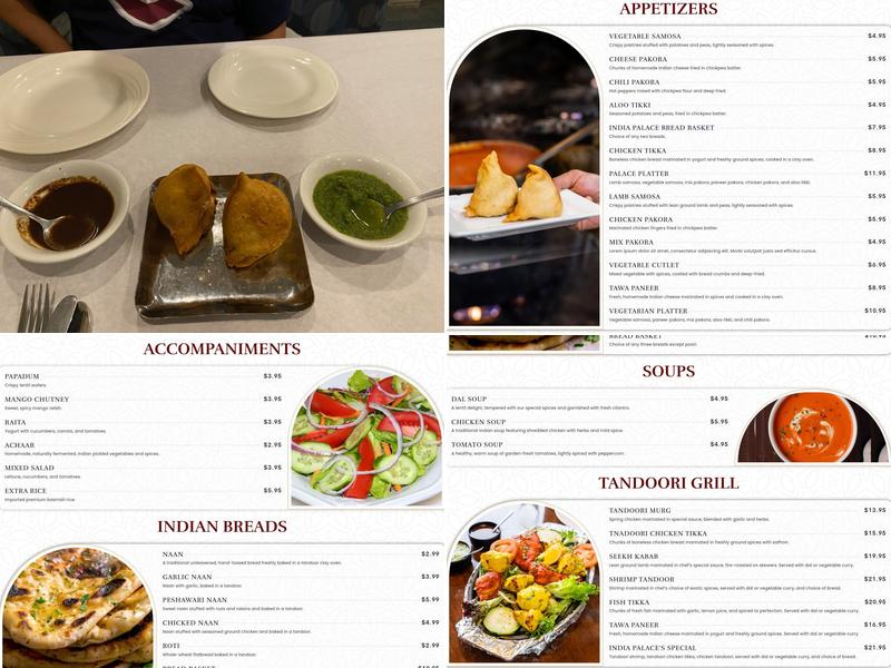 India Palace Grill Menu