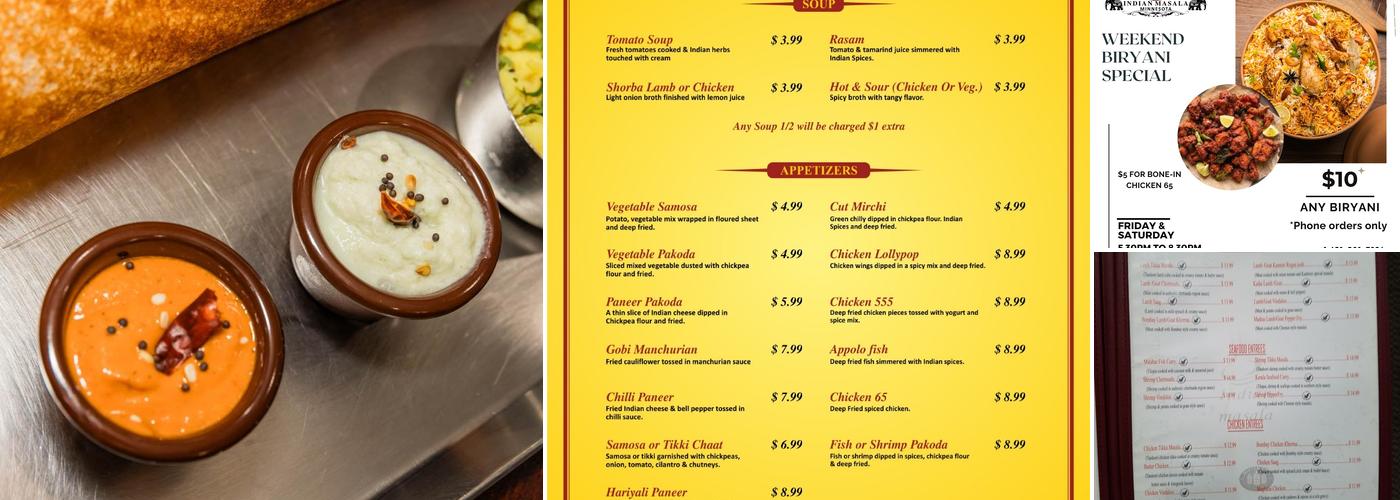 Indian Masala Menu