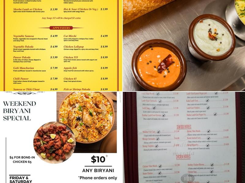 Indian Masala Menu