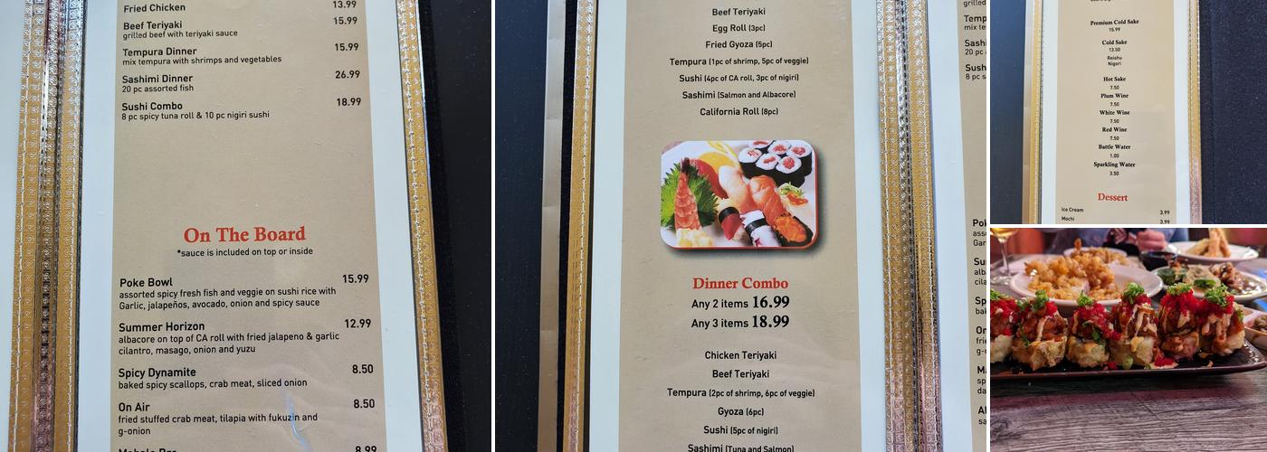 Tuna Time Menu