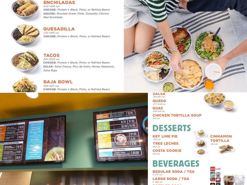 Costa Vida Menu