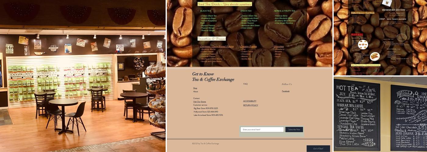 Tea & Coffee Exchange Menu