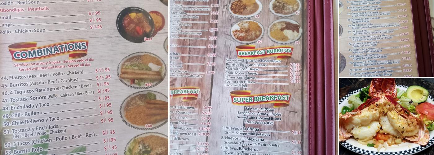 Casa Jimenez Restaurant Menu