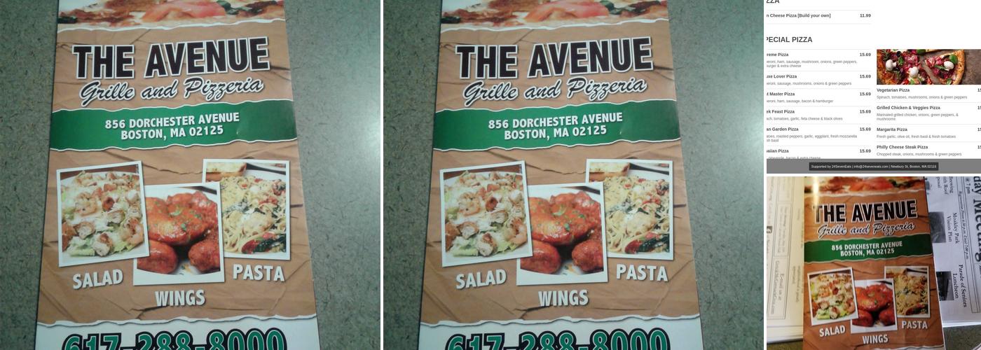 Avenue Grille & Pizzeria Menu